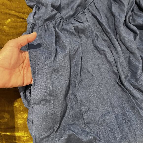 Simpson Dress Womens Large Linen Short Sleeve Tiered Button‎ Back Pockets Maxi - Picture 8 of 13